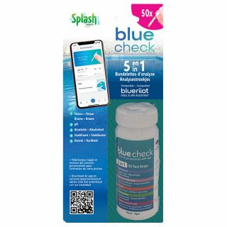Splash-Blue-check-analysestrookjes-5-in-1-chloor-pH-alkaliniteit-stabilisator-hardheid-50-teststrips-met-gratis-app